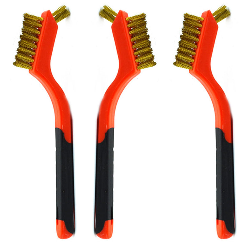 [Australia - AusPower] - 3Pcs Small Brass Wire Cleaning Brushes Set for Rust Removal in Holes 