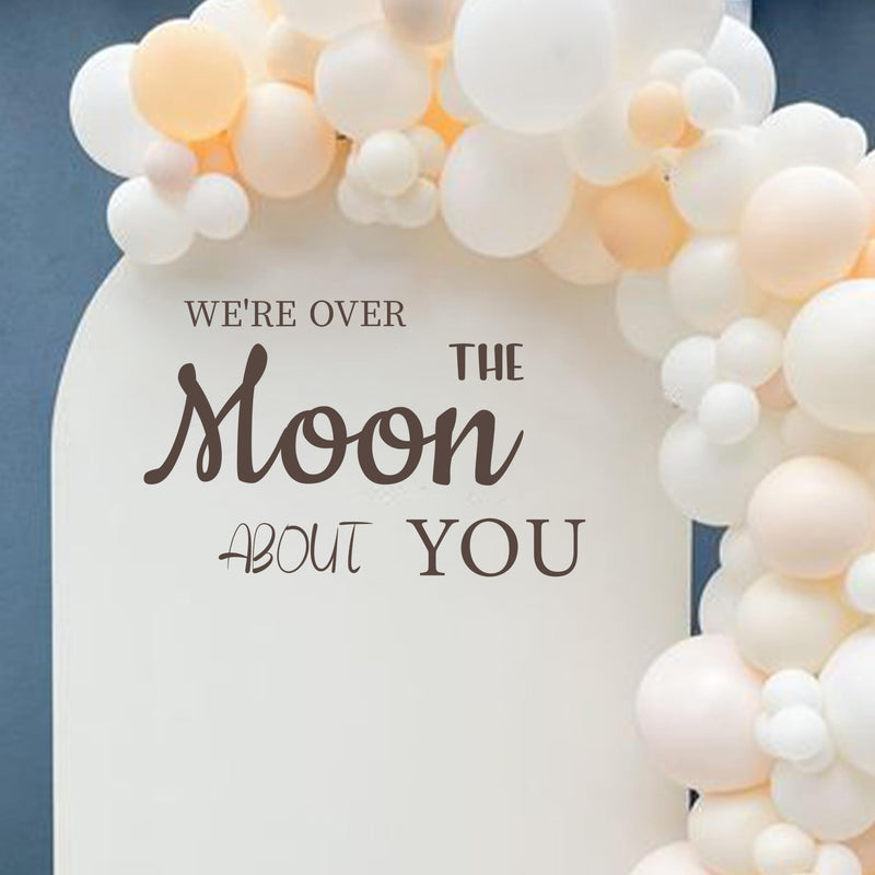 [Australia - AusPower] - MUWEOL We're Over The Moon About You Wall Decal - We're Over The Moon Baby Shower Decorations,Baby Nursery Wall Decor Stickers,Pregnancy Celebration Party Supplies 