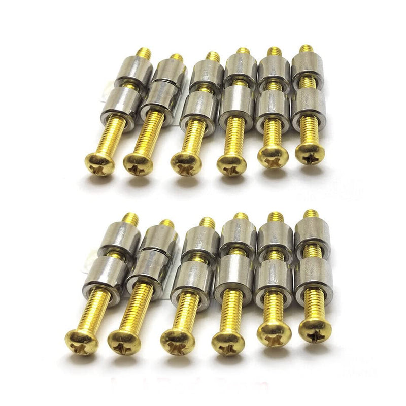[Australia - AusPower] - 12 Sets/lot 45mm Brass Screw 5/16" (8mm) Nut Rod Loveless Bolts Knife Making Handle Screws for Knife Maker Tactical Survival Knife Shaft Fasteners (FBA) 