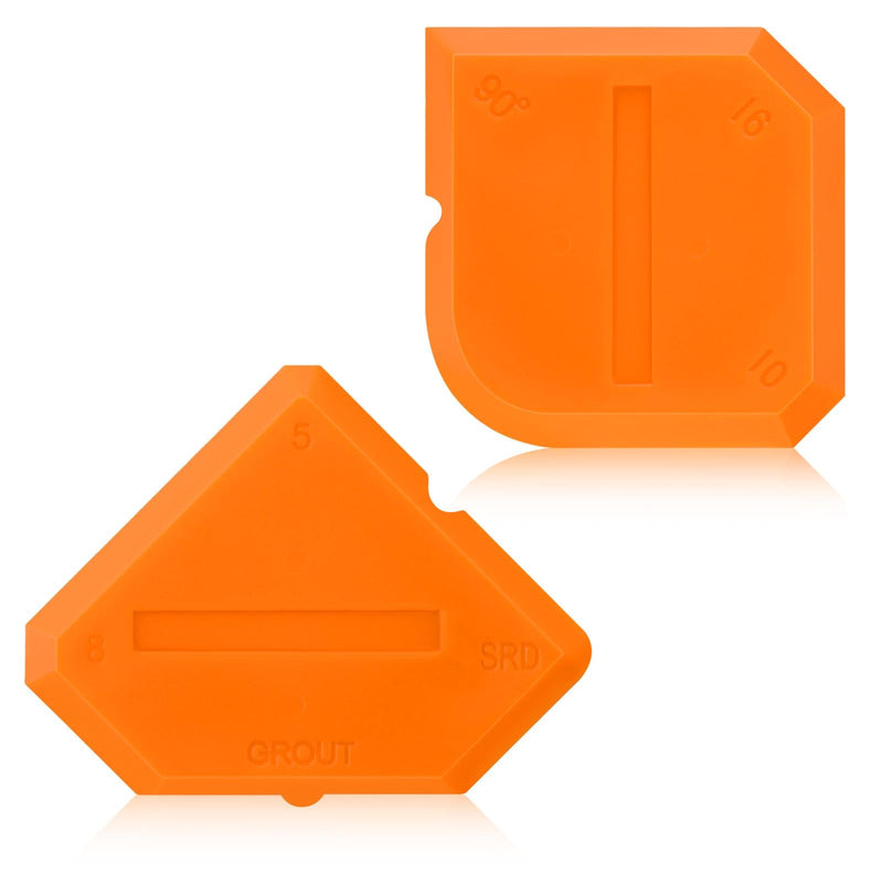 [Australia - AusPower] - Outus 2 Pieces Caulking Tool Set Silicone Sealant Grout Finishing Tool for Kitchen Bathroom Floor Sealant Sealing (Orange) Orange 