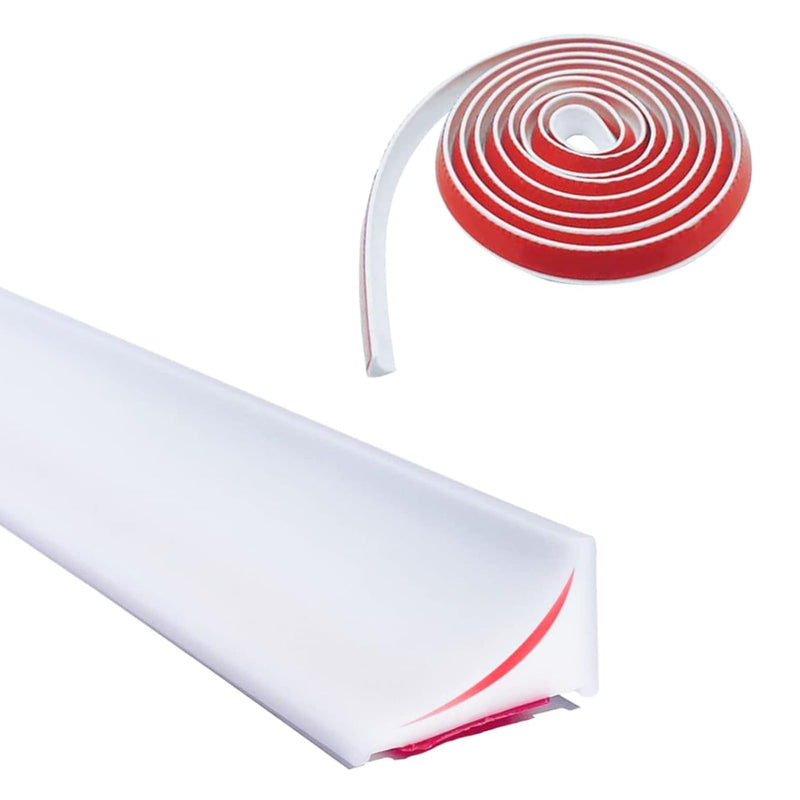 [Australia - AusPower] - Self Adhesive Silicone Waterproof Shower Water Strip Dam Shower Threshold Water Dam Water Barrier for Sink Bathroom and Kitchen Shower Guard Corner Water Retaining Dam Strip (39inch, White) 39inch 