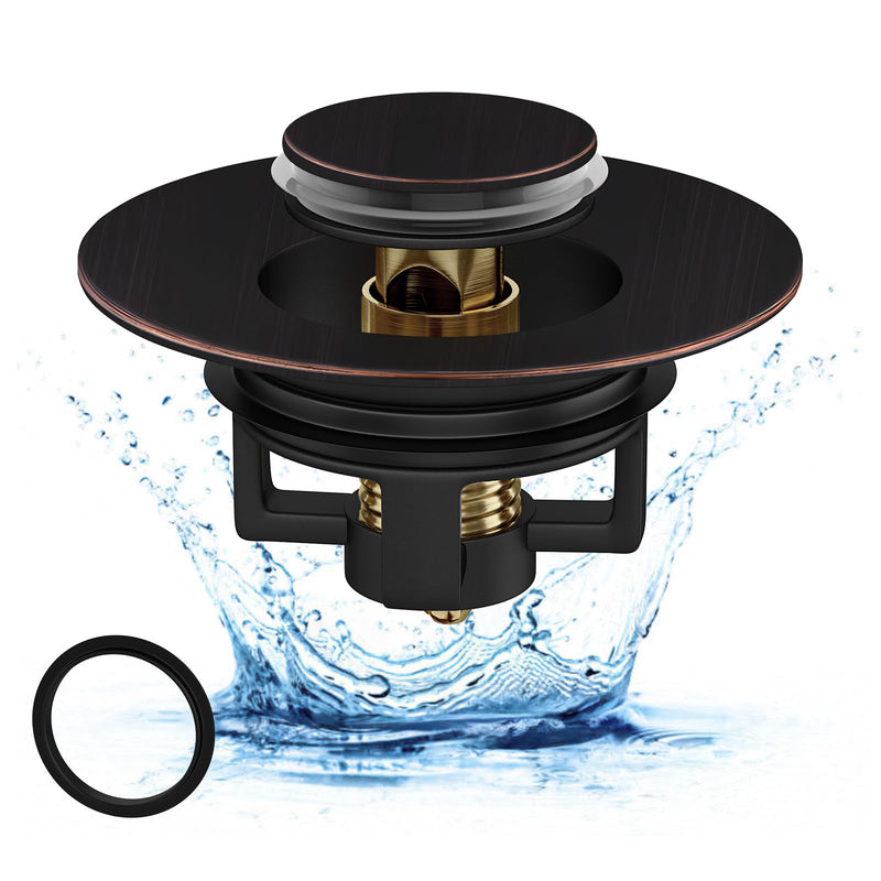 [Australia - AusPower] - Universal Bathroom Sink Stopper, Bathtub Drain Cover, Pop Up Bathroom Sink Drain Strainer with Hair Catcher (Oil Rubbed Bronze) Oil Rubbed Bronze 