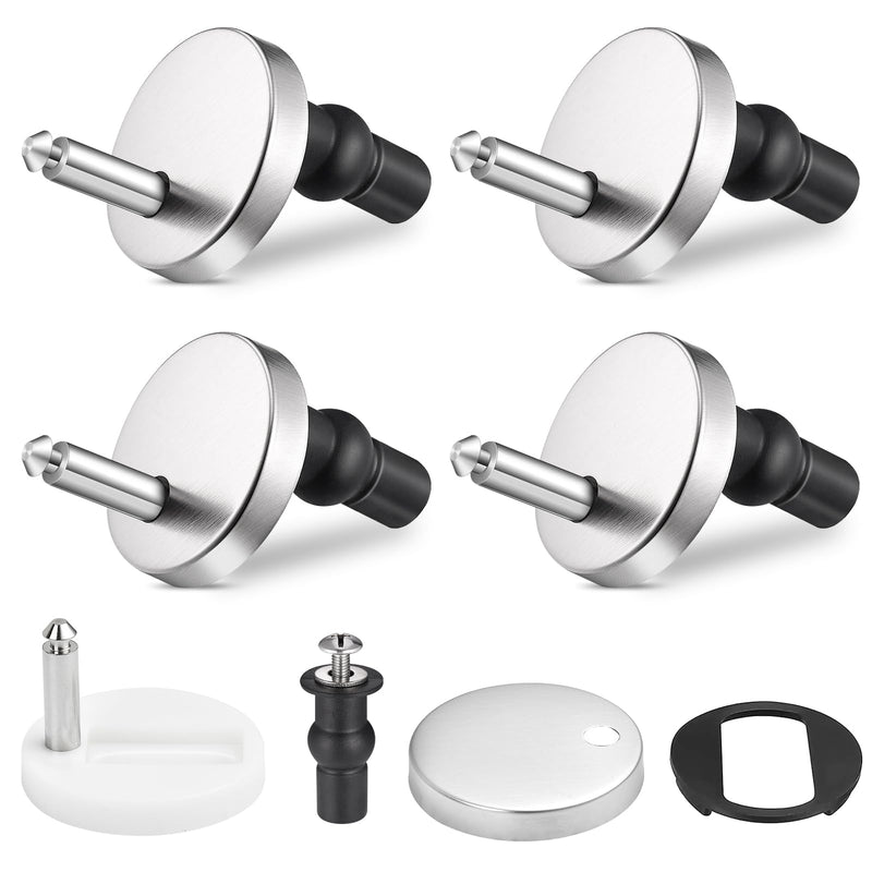[Australia - AusPower] - Akamino 2 Full Set Toilet Seat Hinge Fixings,Quick Release Top Hinge Fixings Expanding Rubber,Toilet Seat Hinge Replacement Parts with Screws Bolts and Nuts for Home Bathroom 