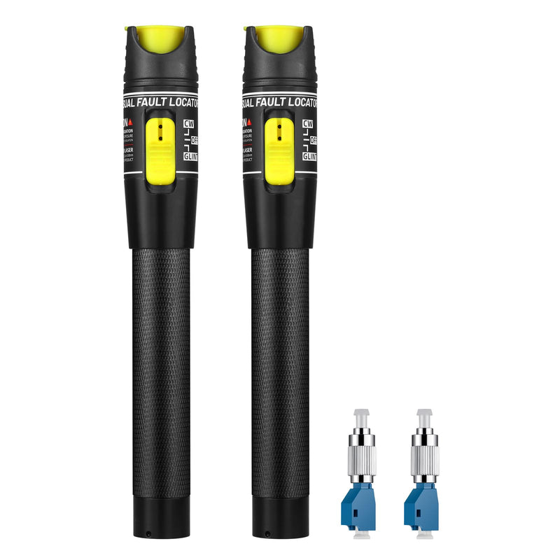 [Australia - AusPower] - -2PC VFL-5 Visual Fault Locator Fiber Optic VFL Fiber Tester Optic Cable Tester Meter with 2pc Singlemode 9/125μm FC Male to LC Female Adapter 