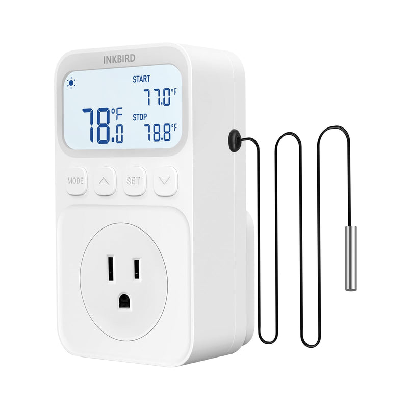 [Australia - AusPower] - INKBIRD Digital Thermostat Outlet Temperature Controller Outlet Socket Heating/Cooling Control 1200W 10A Backlit Display 