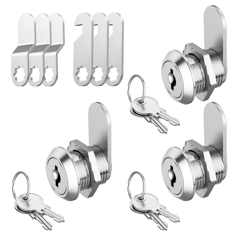 [Australia - AusPower] - Jayseon 3 Pack Cabinet Locks with Keys, Mailbox Lock Cam Locks 5/8" Keyed Alike, Toolbox Lock Replacement Lock for Toolbox Locks with Keys, Zinc Alloy 3 Pcs 5/8 Inch 