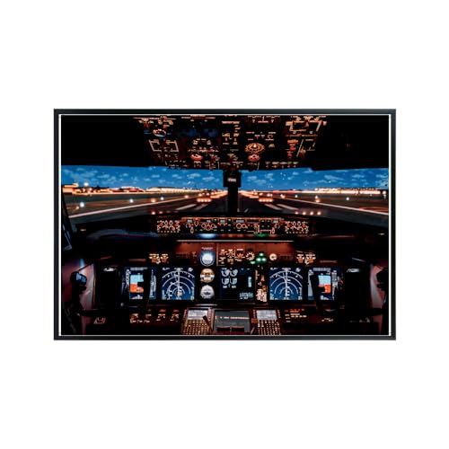 Airline Cockpit Poster – Aviation Wall Art – Airplane Photography Print for Pilots and Aviation Enthusiasts