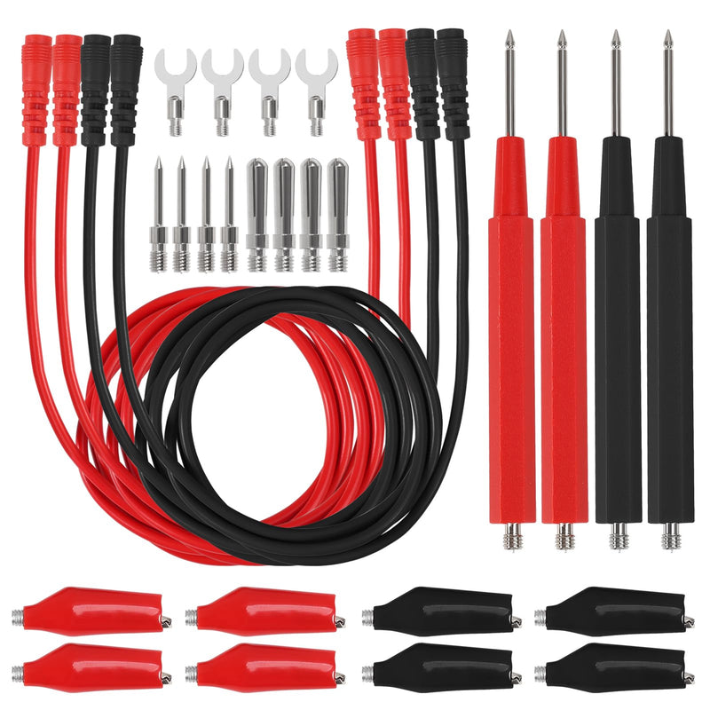 [Australia - AusPower] - DIANN 2 Sets 16 in 1 Multimeter Test Leads Kit Digital Probes & Leads Set with Replaceable Testing Pen Test Hook Alligator Clips Banana Plug Measurement Tools for Electrical Power Experiments 
