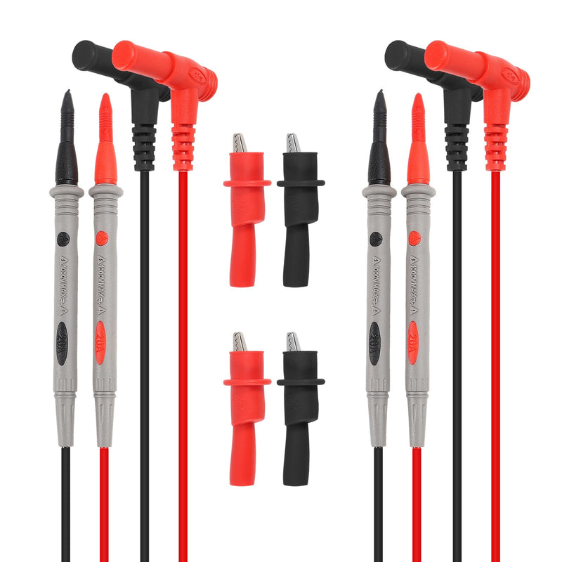 [Australia - AusPower] - DIANN 2 Sets Multimeter Test Leads Kit Banana Plug with Push On Alligator Clips Precision Sharp Probes 1000V 20A Digital Electrical Test Probes 