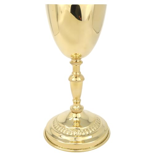 Needzo High Polished Solid Brass Chalice, Catholic Church Supplies for, Communion, Sacred Ceremonies, and Celebrations, 4 by 7.5 Inches