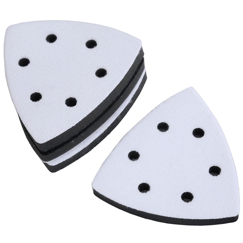 4 Pieces Soft Surface with Hook 93mm 6 Triangle Holes Sanding Buckle Sponge Pad for Grinder Shockproof Noise Reduction