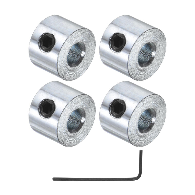 [Australia - AusPower] - uxcell 4pcs Set Screw Shaft Collars 1/8" Bore Zinc Plated Steel Shaft Collars, 3/8" OD, 1/4" Width Axle Collar Clamp with Hex Wrench 