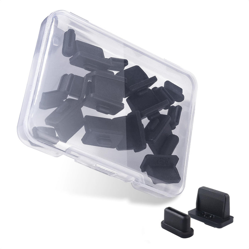 [Australia - AusPower] - Cable Matters Combo-Pack USB-C and USB Port Covers - 10x USB-A Port Covers & 10x USB C Port Covers in Black (USB Dust Cover, USB C Caps, USB Anti Dust Cover, USB-C Protector Plug) USB/USB-C Combo 