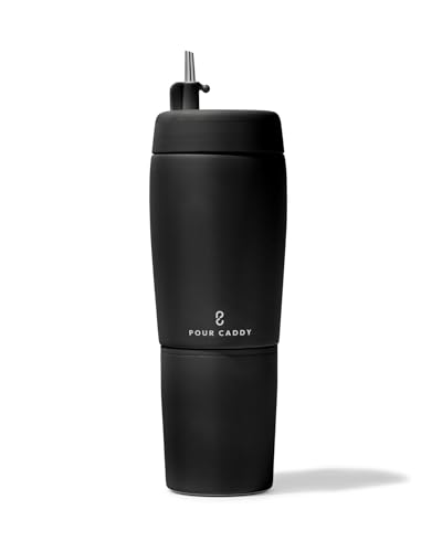 Golf Drinkware Gift Set, Insulated Stainless Steel Beverage Dispenser with Hidden Shot Cups, Leakproof Pour Spout, Portable Golf & Indoor or Outdoor Party Accessory, 20 oz, Black Shadow Black