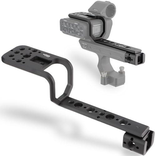 Leftfoto Handle Extension Rig Compatible with XLR Handle Unit for Sony Camera FX3 FX30,Extension Bracket Grip with Cold Shoe,NATO & 1/4"-20 and 3/8"-16 Threads