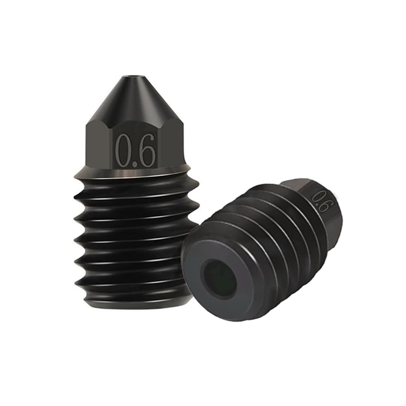 [Australia - AusPower] - 2 Pack 3D Printer Upgraded Nozzle Hardened Steel Clone High Flow High-Temperature Single Hole Nozzle for Bambu Lab x1c p1p Upgraded Hotend (0.6mm) 0.6mm 