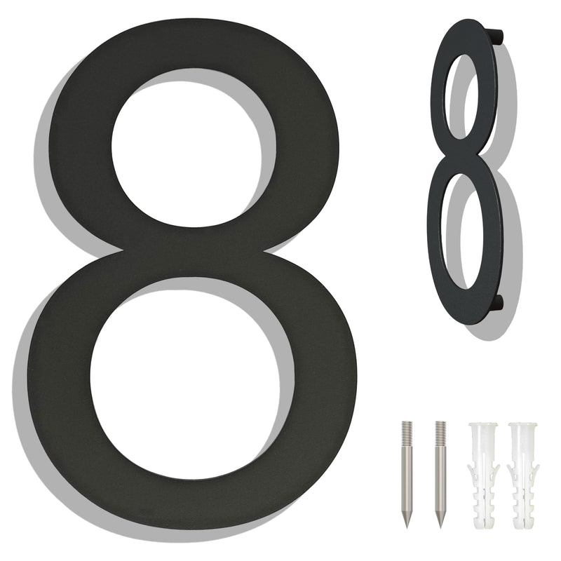 [Australia - AusPower] - Ywonobs 10 inch Large Stainless Steel House Nunmbers, Black Modern House Address Door Nunmber for Outside, Easy to Install, Matte Black(8) 8 
