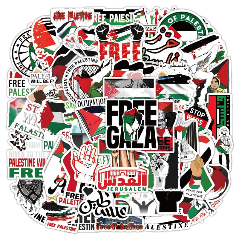 [Australia - AusPower] - 100pcs Free Palestine Stickers Freedom Vinyl Palestine Stickers for Water Bottles Laptop Skateboard for Adult Teens 