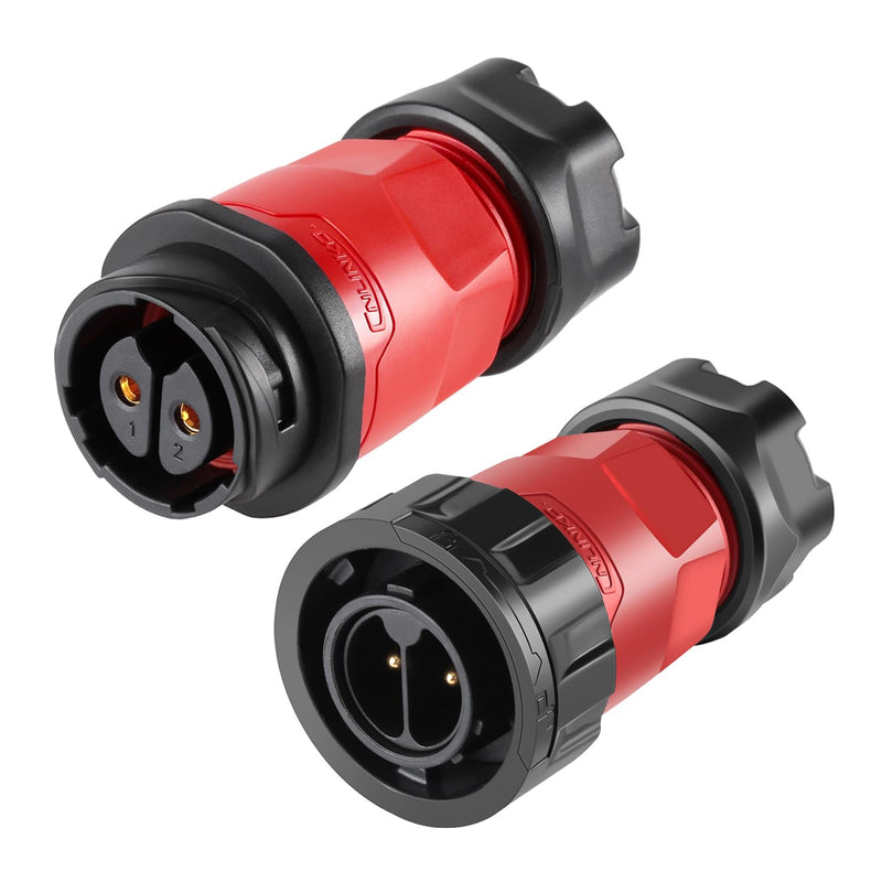 [Australia - AusPower] - CNLINKO YM-20 2 PIN Industrial Waterproof Connector,IP68 Circular Connector,PBT Plastic Shell Quick Plug Aviation Connector M20 Male Plug and Female Plug 2-Pin 