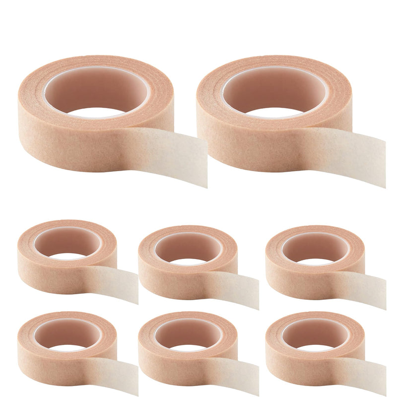 [Australia - AusPower] - 8 Rolls Micropore Tape, Paper tape medical, Nose Tape for Rhinoplasty Shaping, Flexible Surgical Bandages, Self Adhesive First Aid Bandages for Wound Injuries Swelling (0.5 in x 10 Yd) Beige 