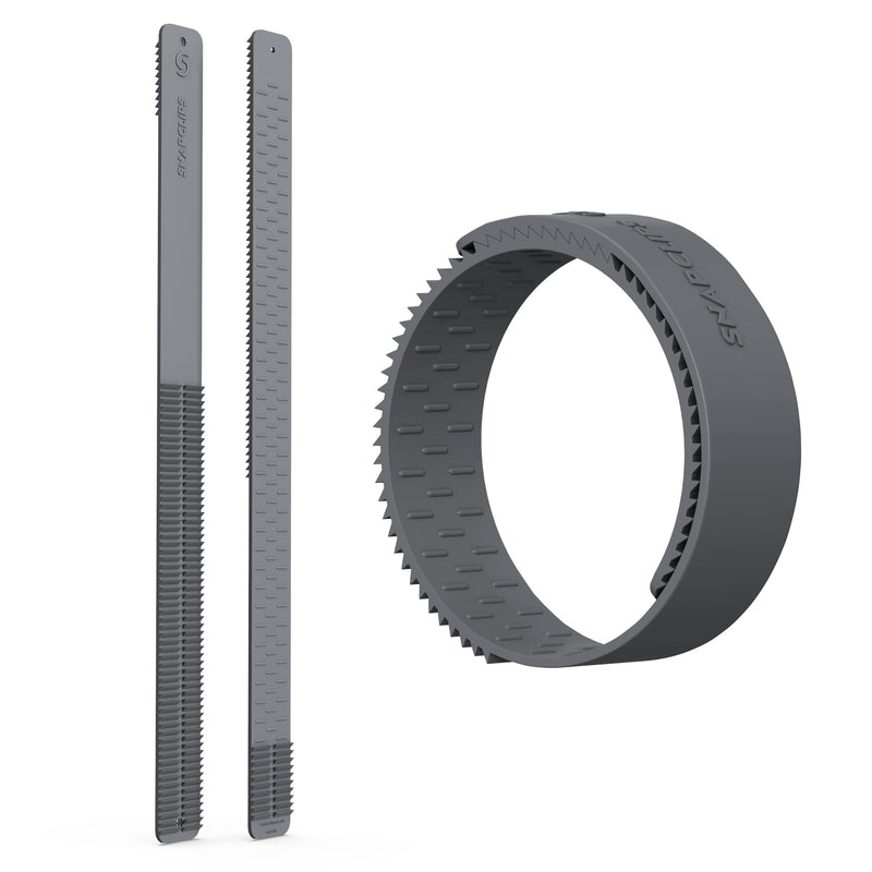[Australia - AusPower] - SnapClips Storage Straps, Reusable Cable Ties, Hose Storage, Accessories Holder for Home, Office, Garage Organization, 12" (Pack of 2, Gray) 12 Inch - Gray 