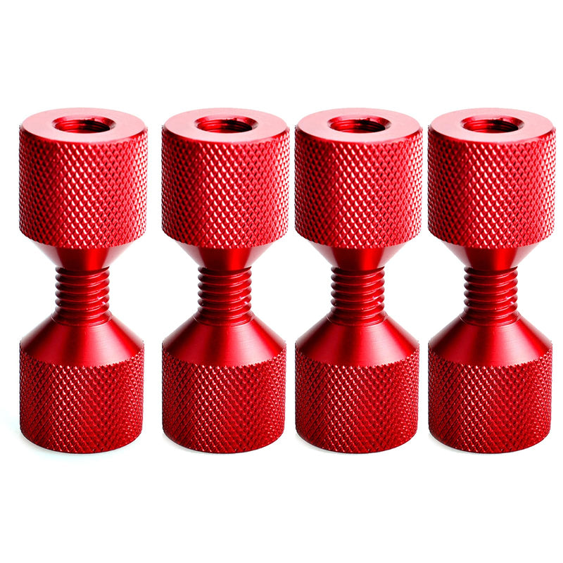 [Australia - AusPower] - 1-1/8" Two Hole Pins 6061 Aluminum Lightweight Construction 2 Hole Flange Alignment Pin with Anodized Oxide Red Finish 4Pcs 