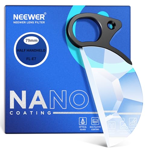 NEEWER 79mm Handheld Half Moon Kaleidoscope Prism Lens Filter with Hand Grip, 1/4" Threaded Hole for Small Tripod Magic Arm, K9 Optical Crystal Semicircular Glass Effect Filter Half Domed Kaleidoscope Prism Filter