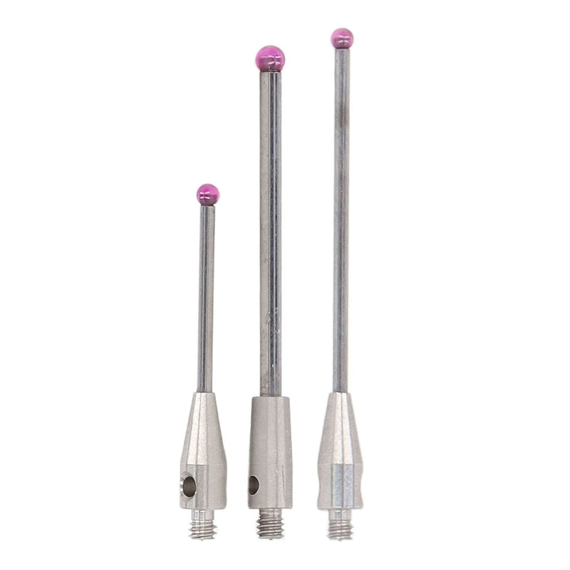 [Australia - AusPower] - CMM Touch Probe Stylus - Tungsten Carbide Stem, 3mm Ruby Ball Tips, M2 Thread CMM Touch Probe Stylus with Red Wear, High Rigidity Tungsten Carbide Rod for Machine Tool Applications 0034 