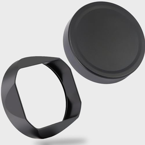 Haoge Metal Square Lens Hood with Metal Lens Front Cap for Leica Q3 Q2 Q Q-P QP q3 Typ116 Camera Accessories