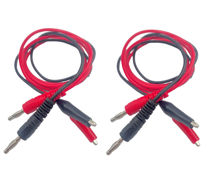 [Australia - AusPower] - 4Pcs 4mm Banana Plug to Alligator Clips Test Leads Electrical Crocodile Clip Copper Wire Cable Set 100cm/3.3ft (2pcs Red + 2pcs Black) 