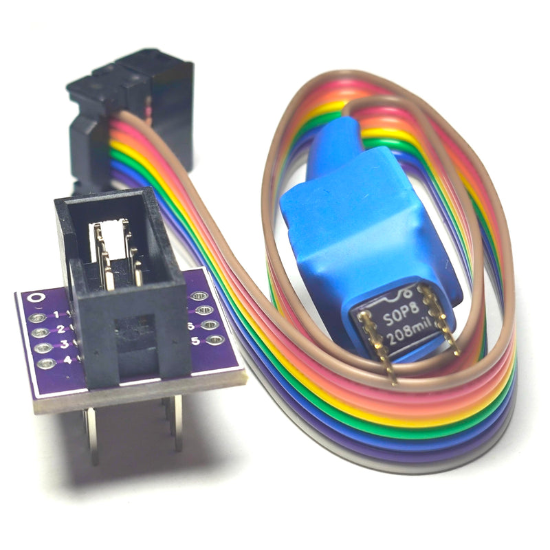 [Australia - AusPower] - SOP8 Clip 208mil Test Probe Line SOIC8 for EEPROM 24C 25C 93C chip Circuit Programming for with USB Programmer EZP2019 EZP2023 T76,T56,T48,RT809F,RT809H 