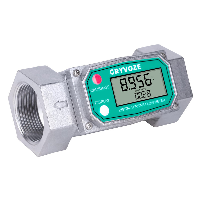 [Australia - AusPower] - 1.5 Inch NPT Digital Flow Meter, 10.5-74 GPM Inline Fuel Turbine Flowmeter with LCD Display for Water, Diesel, Gas Oil, Gasoline, and Other Liquids - Supports Gallon, QTS, PTS, L, m³ 1.5 inch 
