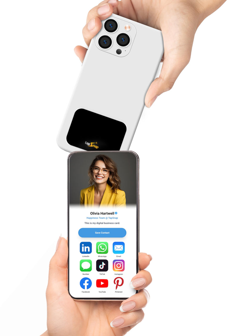 [Australia - AusPower] - Dot Digital Business Card for Back of Phone (TapSnap) | No Subscription/No-Fee | Instantly Share Contact Info, Socials & More - for iPhone and Android - NFC Tap to Share (Black) Black 