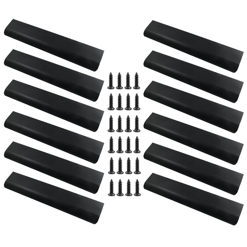 BokWin 12Pcs 200mm/7.87 Inch Mount Finger Edge Pull, Furniture Drawer Handles, Aluminum Concealed Handle for Home Kitchen Door Drawer Cabinet with Screws (Black) 200mm/7.87"(12Pcs) Black