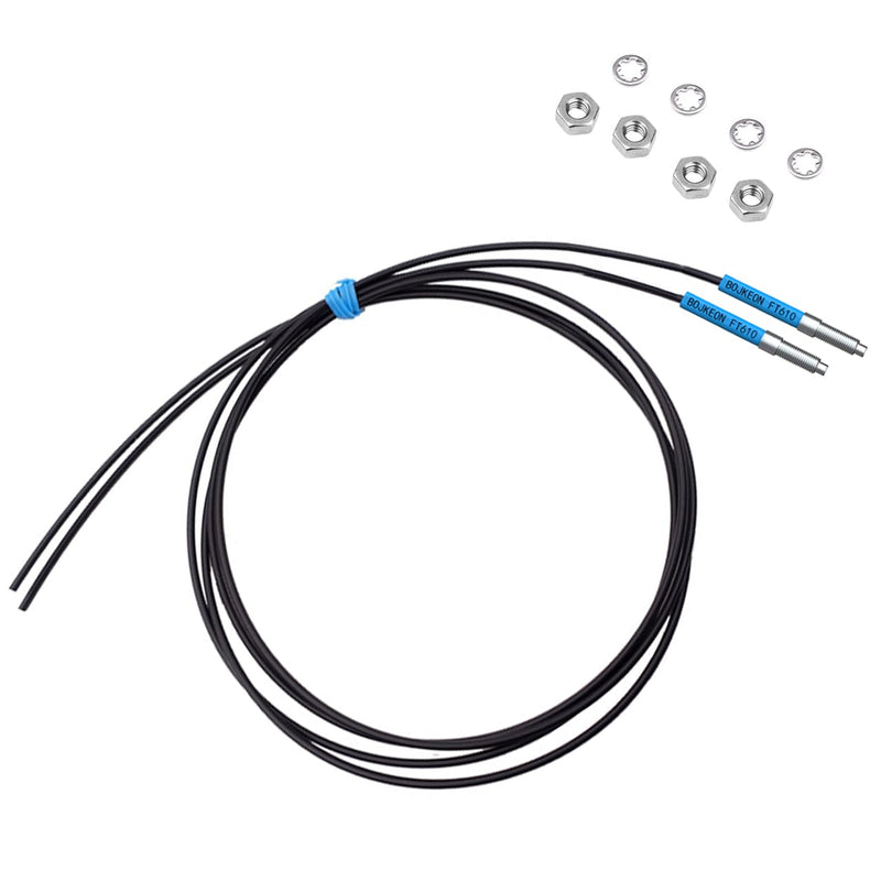 [Australia - AusPower] - FT610 Fiber Optic Sensor,Through-Beam Reflection Fiber Optic,1m Line Length,M6 Sensor Probe Through-Beam Reflection Optical Sensor 