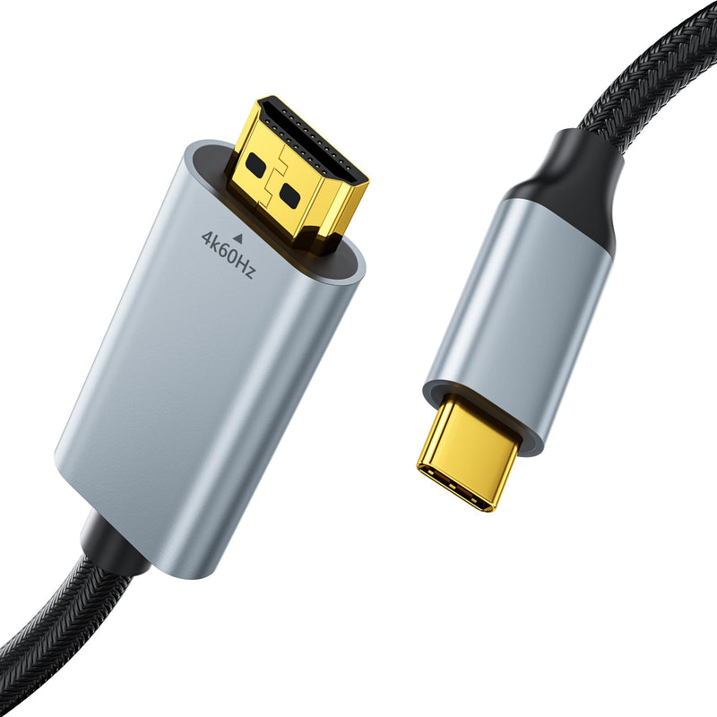 [Australia - AusPower] - BYEASY USB C to HDMI Cable 6.6ft, 4K@60Hz Type C 3.1 to HDMI Cable, Thunderbolt 3/4 HDMI Lead Compatible with iPhone 15/MacBook Pro/Air, iPad Pro/Air/Mini 