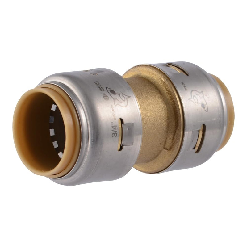 SharkBite Max 3/4 Inch Coupling, Push to Connect Brass Plumbing Fitting, PEX Pipe, Copper, CPVC, PE-RT, HDPE, UR016A 3/4 in.