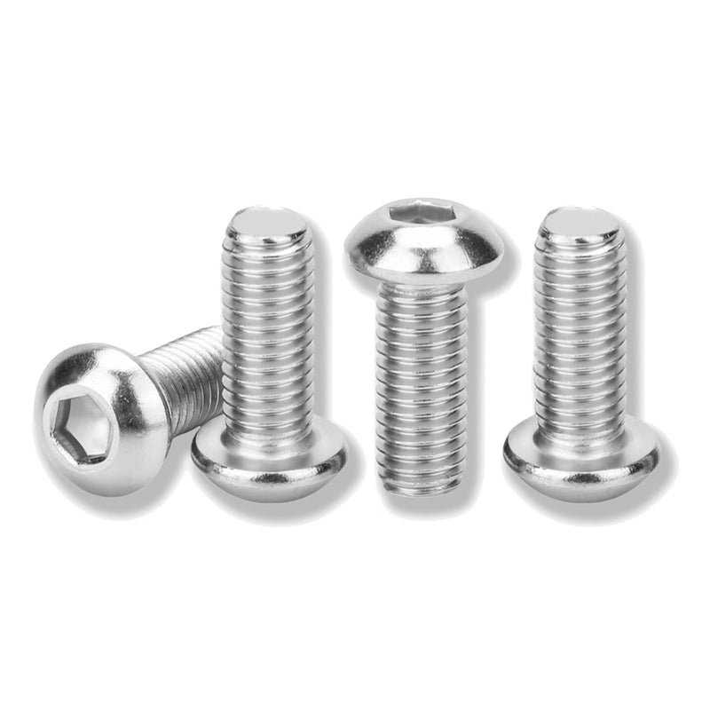 [Australia - AusPower] - Metuja M6-1.0x20mm 30Pcs, Button Head Socket Cap Bolts Screws, Stainless Steel, Professional Set Screw, Clear and Complete Full Thread, Silver Bright Finish Furniture Bolt, Allen Hex Drive m6-1.0 x 20mm 30 