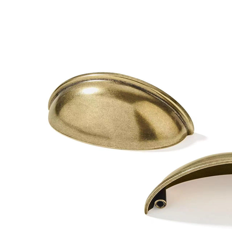 [Australia - AusPower] - khtumeware 10 Pack 3" Burnished Brass Cabinet Cup Pulls Antique Drawer Pulls Vintage Kitchen Hardware Cabinet Handles Drawer Handles Knobs 3 inch Hole Center 