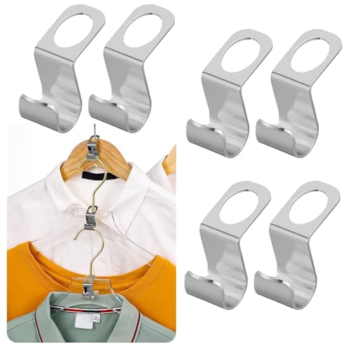56 Pcs Metal Clothes Hanger Connector Hooks,Stainless Steel Super Sturdy Hanger Extender Hooks, Efficient Closet Space Saver, Easy to Use, Suitable for Heavy Clothing, Fits All Types of Hangers, Silve