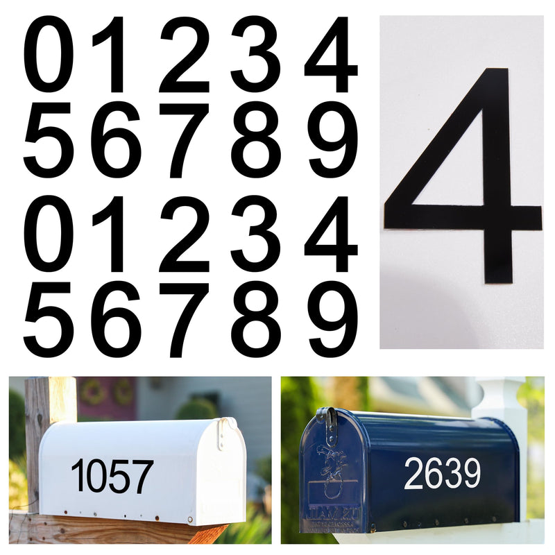 [Australia - AusPower] - 20 PCS Mailbox Numbers Sticker Decal,Vinyl Waterproof Self Adhesive address numbers for outside Die Cut Classic Style number stickers 0-9 Door, Cars, Trucks, Home, Business 3 inch Black Number 3IN Black4 