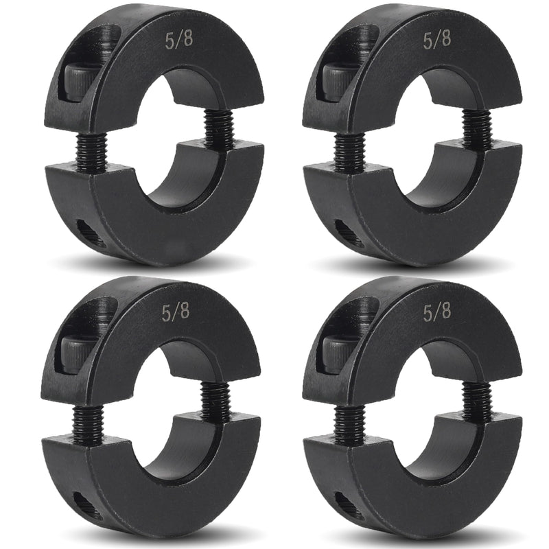 [Australia - AusPower] - TonGass (4-Pack, Black) 5/8" Bore Double Split Clamp-On Shaft Collars Screw Set Carbon Steel Bore Shaft Collars Sets - 5/8" Bore Size, 1-5/16" Outer Diameter, 7/16" Width for Automotive Industrial Use 4 