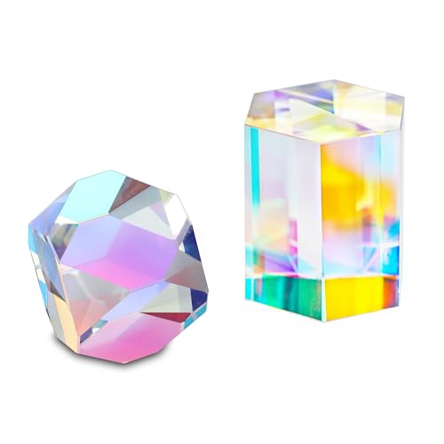 HDCRYSTALGIFTS Optical Glass Polyhedron RGB Dispersion Prism