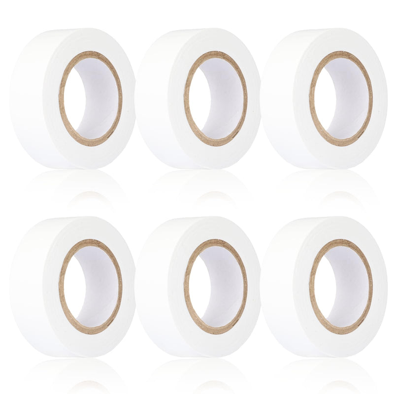 [Australia - AusPower] - White Electrical Tape,0.7in X 26.5ft,7mil Thick,6 Pack,Industrial Grade Electrical Tape,Multipurpose Electric Tape for Wrapping Wiring Harness,Electric Insulating 0.7in X 26.5ft White 6 