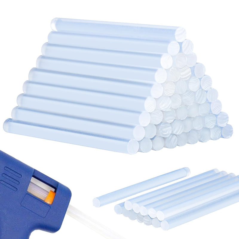 [Australia - AusPower] - 50PCS Mini Hot Glue Sticks - Mini Glue Gun Sticks, 4" Long x 0.27" Diameter, Clear Hot Glue Sticks Small for Fabric,Wood,Paper,Metal,Plastic 
