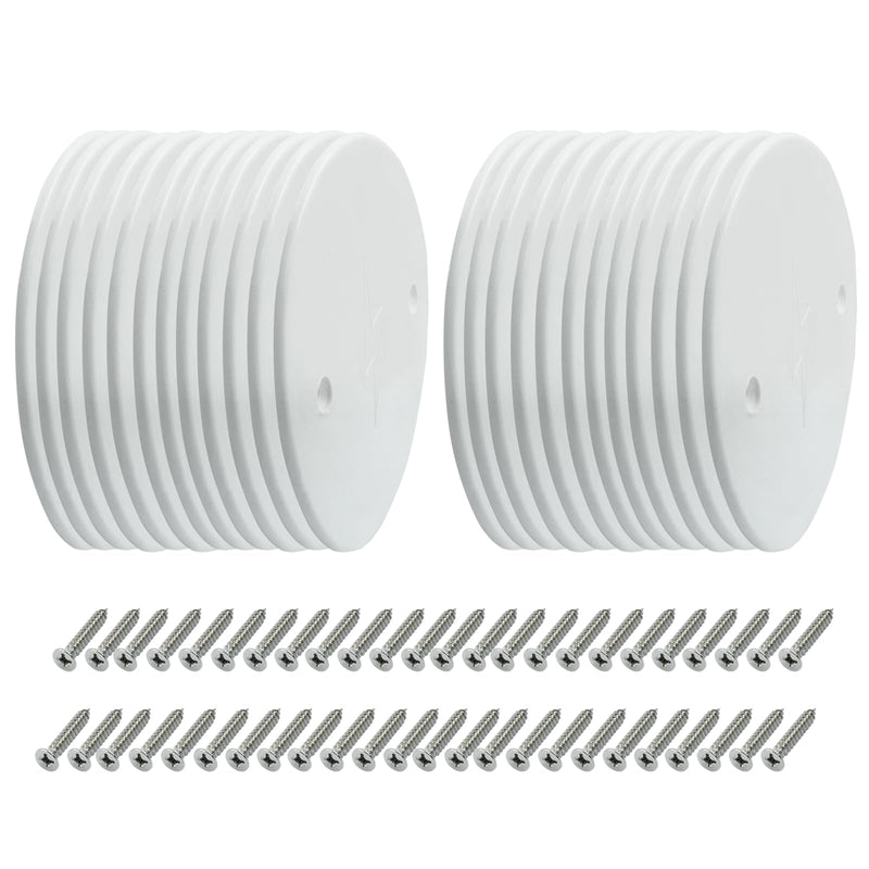 [Australia - AusPower] - Unlorspy 24 Pcs White Plastic Ceiling Blank, 4 inch Flat Round Wall Hole Cover Circle Wall Plate Ceiling Cover Plate with Screws for Ceilings or Wall 