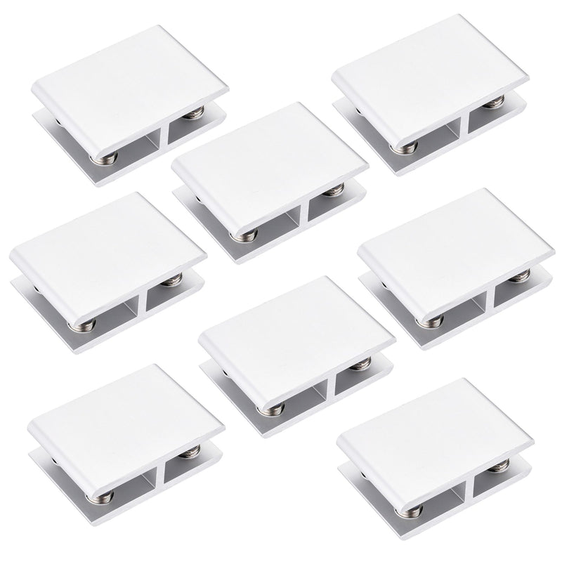 [Australia - AusPower] - Kitmose 8 PACK Glass Clamp,180 degree glass to glass clamp,Adjustable Double Side Aluminum Alloy Glass Shelf Support Bracket,Glass Clip Holder for 8-10mm Thickness suitable for glass thicknesses of 8-10mm 