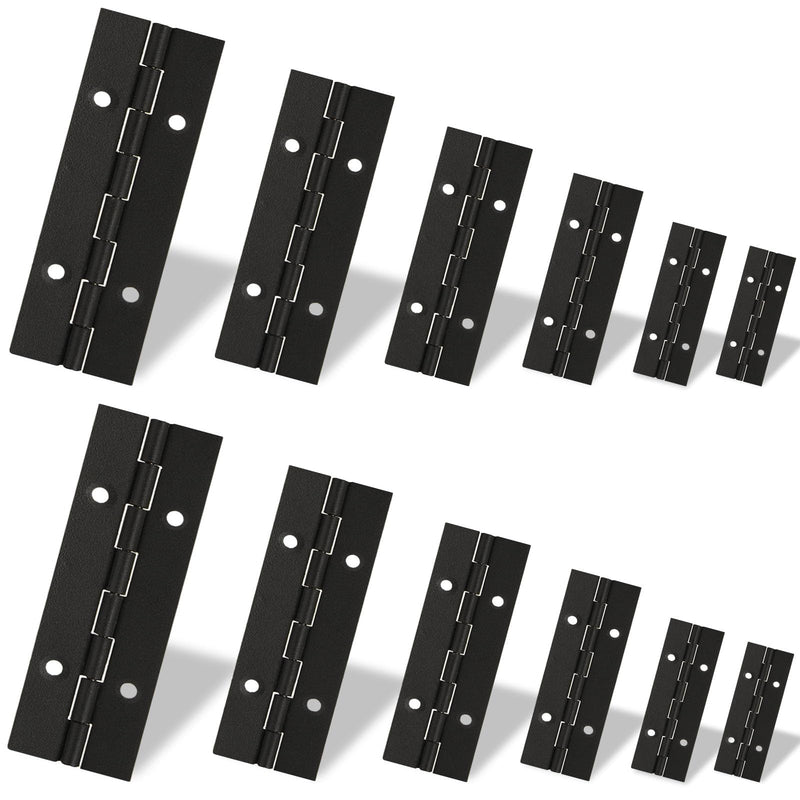 [Australia - AusPower] - 4 Inch 12 Pcs Piano Hinges?Black Long Hinges Heavy Duty with Hole for Cabinets Boat Marine Door,Box,French Window,0.04" Leaf Thickness 1.2'' Open Width 12PCS-4IN 