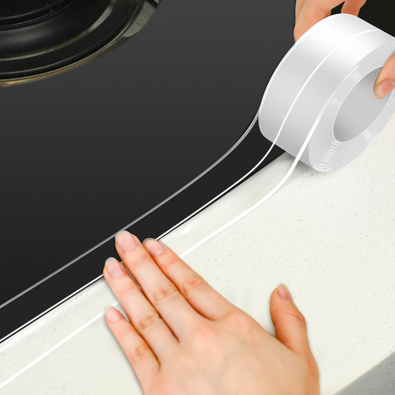 [Australia - AusPower] - Clear Caulk Tape 10.5' x 1.5'' Waterproof Self Adhesive Caulk Strip Bathtub Sealant Tape Caulking Tape Sealing Strip Oil Proof Bathroom Caulk for Kitchen Floor Wall Edge Protector(PVC) PVC Clear 
