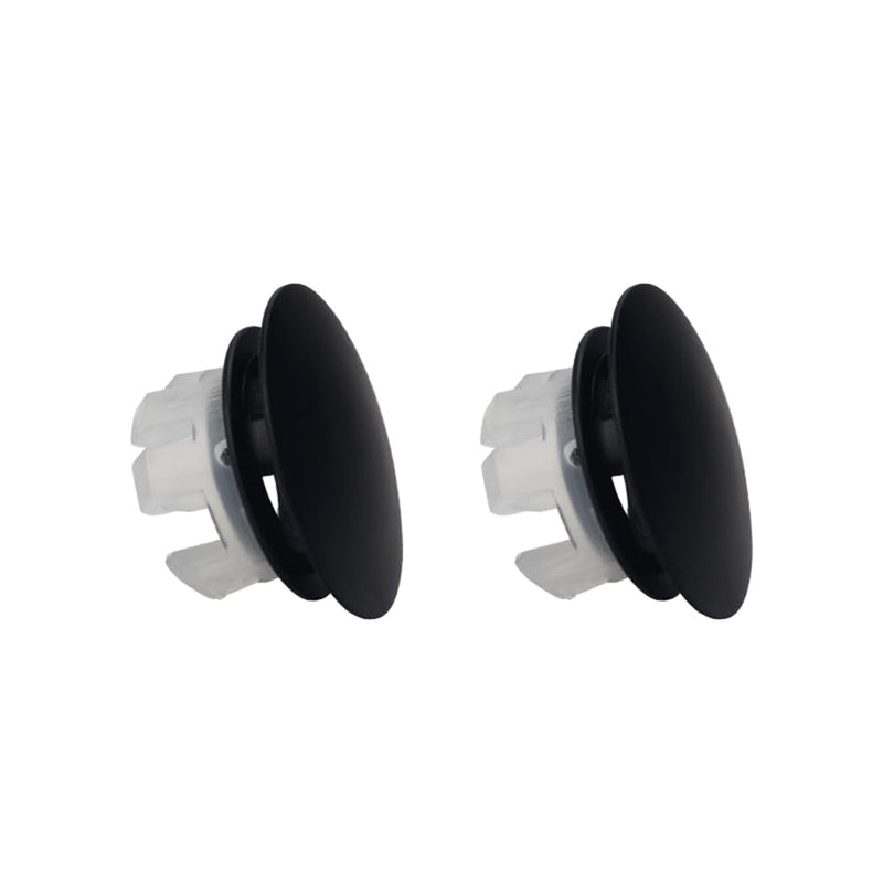 [Australia - AusPower] - DEAKYNE Sink Overflow Ring 2 Pack Matte Black Bathroom Vanity Sink Overflow Cover Insert in Round Trim Cap Brass Material 